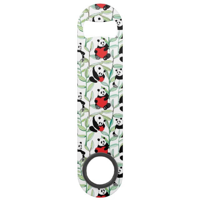 pattern with lovely pandas with hearts (Front)