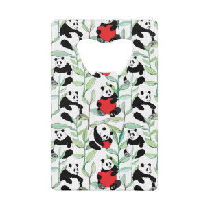pattern with lovely pandas with hearts