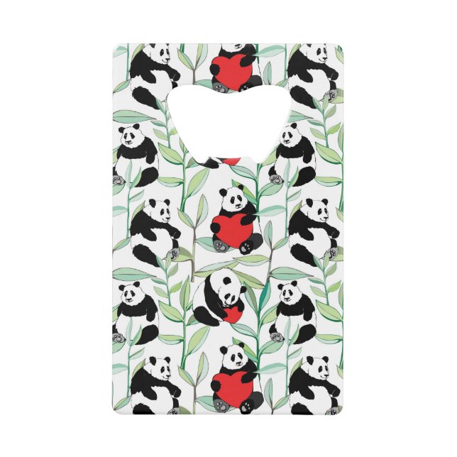 pattern with lovely pandas with hearts (Front)
