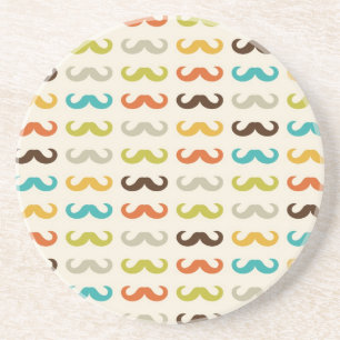 Pattern with moustache coaster