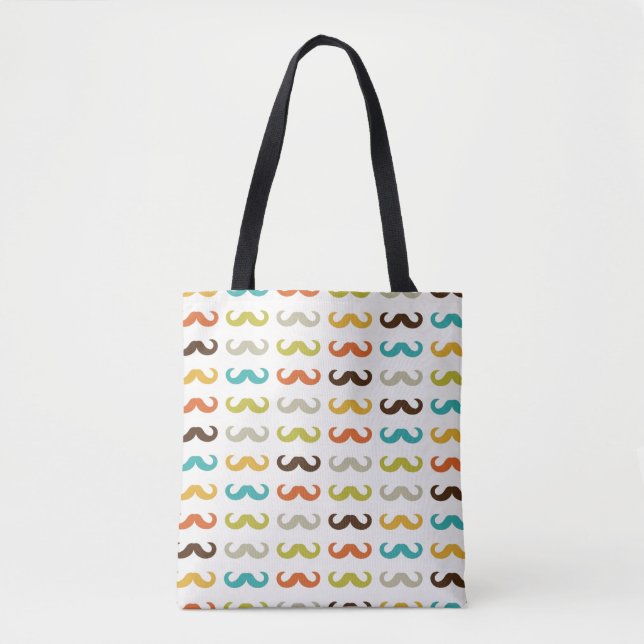 Pattern with moustache tote bag (Front)