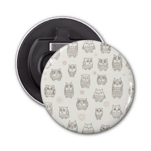 Pattern with owls bottle opener