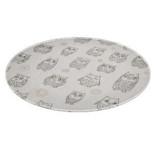 Pattern with owls cutting board