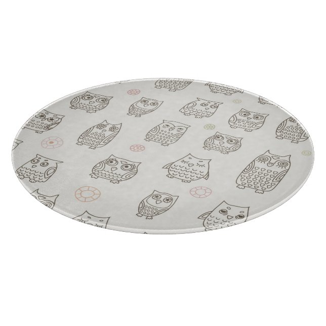 Pattern with owls cutting board (Corner)