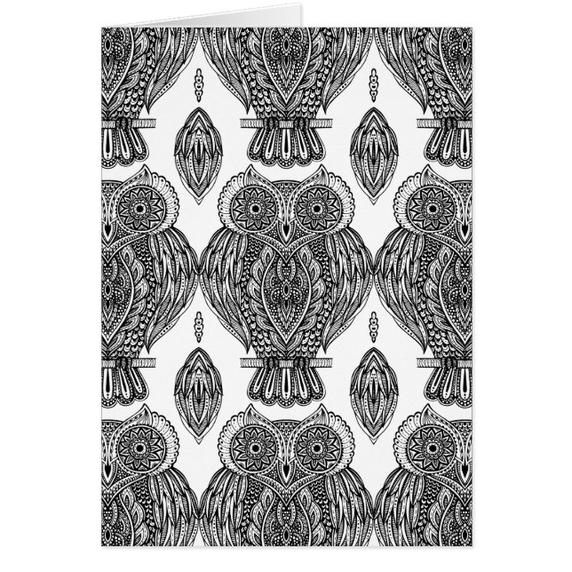 Pattern With Owls Doodle (Front)