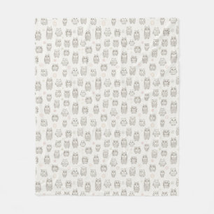 Pattern with owls fleece blanket