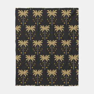 Pattern with palm trees and ornaments fleece blanket