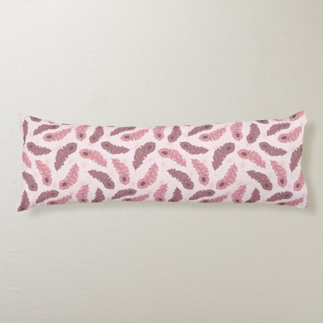 pattern with peacock feathers body cushion (Front)