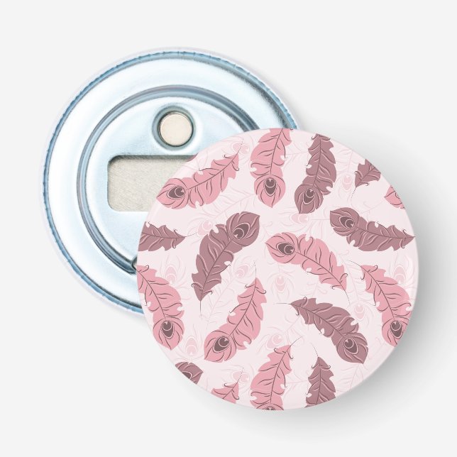 pattern with peacock feathers bottle opener (Front)