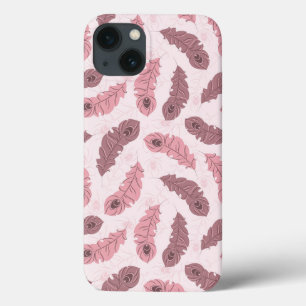 pattern with peacock feathers iPhone 13 case