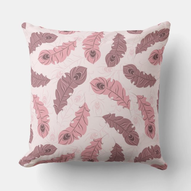 pattern with peacock feathers cushion (Front)
