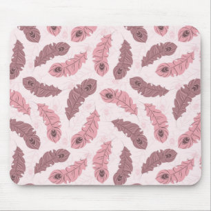 pattern with peacock feathers mouse pad