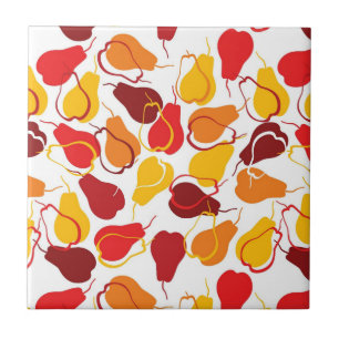 Pattern with pears ceramic tile