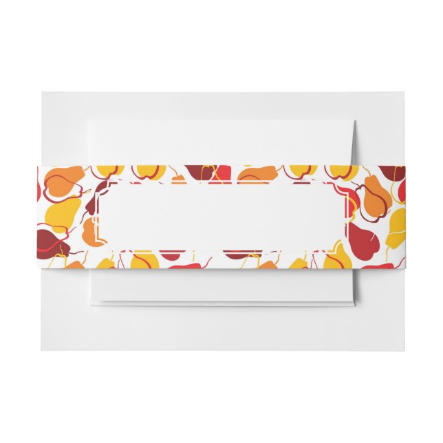 Pattern with pears invitation belly band (Front Example)