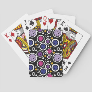 Pattern with Pickleballs on black Playing Cards