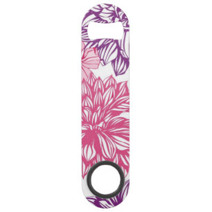 Pattern with pink asters and dahlia