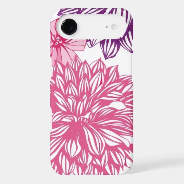 Pattern with pink asters and dahlia Case-Mate iPhone case (Back)