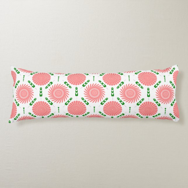  pattern with pink flowers   body cushion (Front)