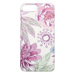 Pattern with pink flowers iPhone 8 plus/7 plus case