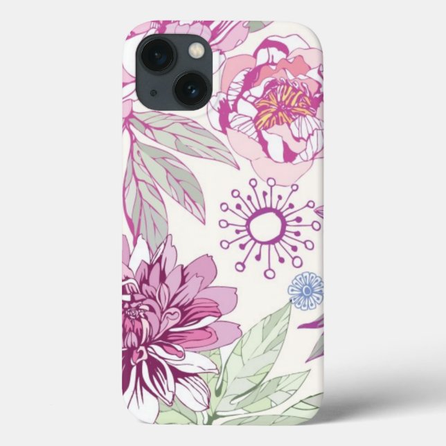 Pattern with pink flowers Case-Mate iPhone case (Back)