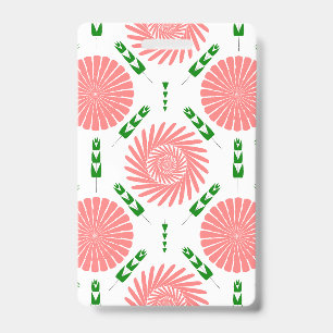 pattern with pink flowers ID badge