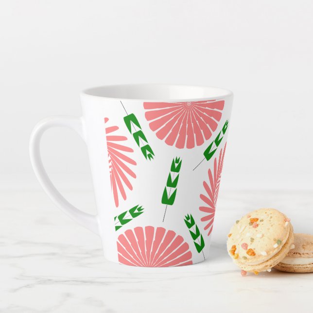 pattern with pink flowers   latte mug (In Situ)