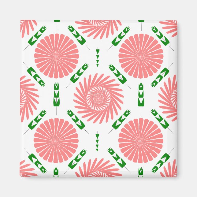  pattern with pink flowers  magnet (Front)