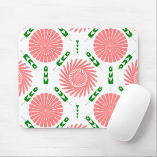 pattern with pink flowers mouse pad