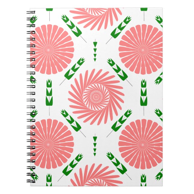  pattern with pink flowers  notebook (Front)