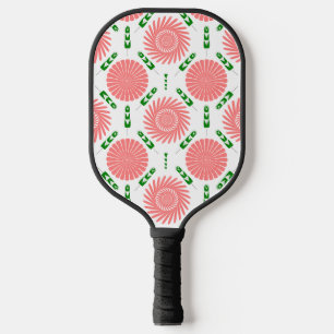  pattern with pink flowers   pickleball paddle