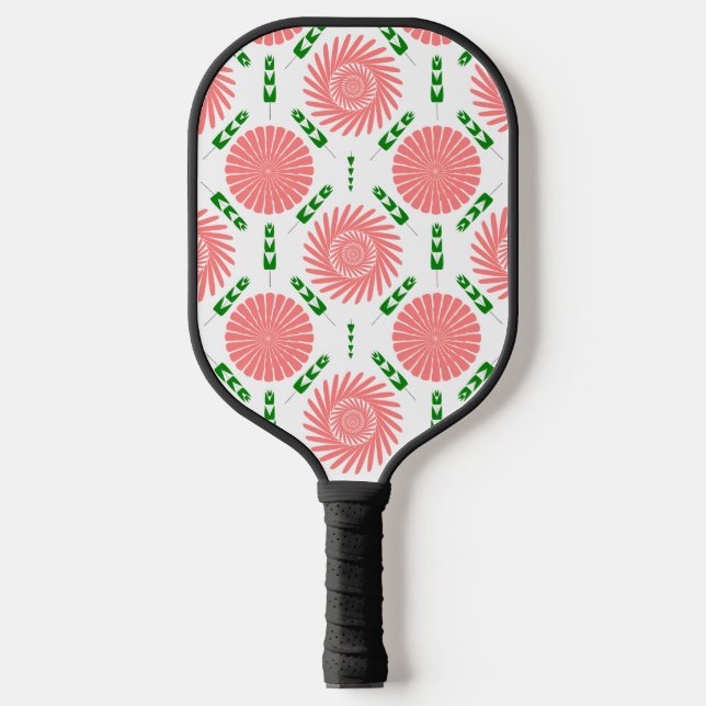  pattern with pink flowers   pickleball paddle (Front)