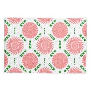 pattern with pink flowers  pillowcase