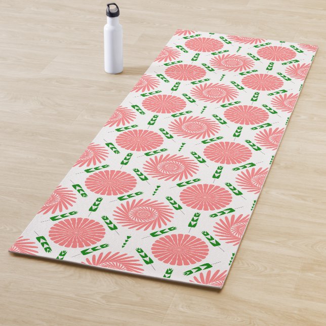  pattern with pink flowers  yoga mat (In Situ)