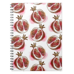 Pattern with pomegranate notebook