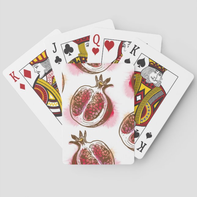 Pattern with pomegranate playing cards (Back)