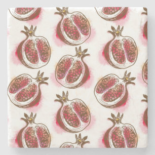 Pattern with pomegranate stone coaster