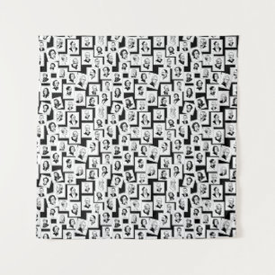 Pattern with portraits of the greatest composers tapestry