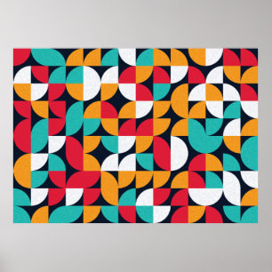 Pattern with random colored triangles Generative A Poster
