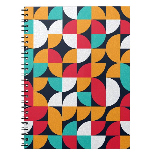 Pattern with random coloured triangles Generative  Notebook (Front)