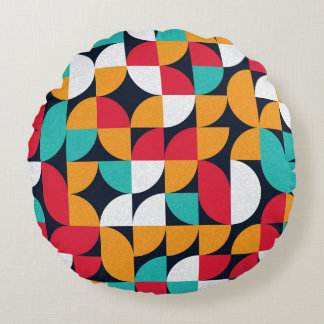 Pattern with random coloured triangles Generative  Round Cushion