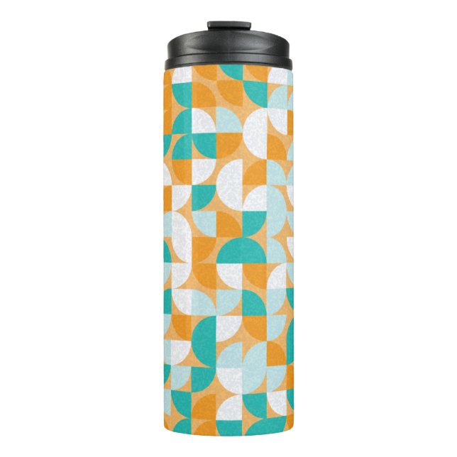 Pattern with random coloured triangles Generative  Thermal Tumbler (Front)