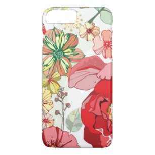Pattern with red flowers iPhone 8 plus/7 plus case