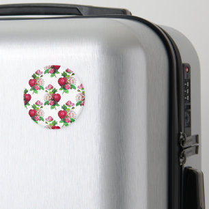 Pattern with Red, White and Pink Roses, Magnet
