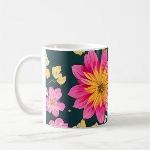Pattern with retro pattern of flowers. coffee mug