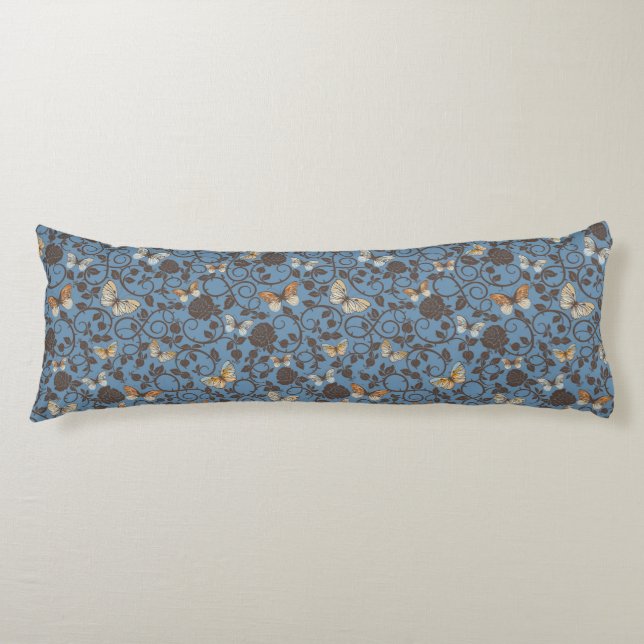 pattern with roses and butterfly body cushion (Front)