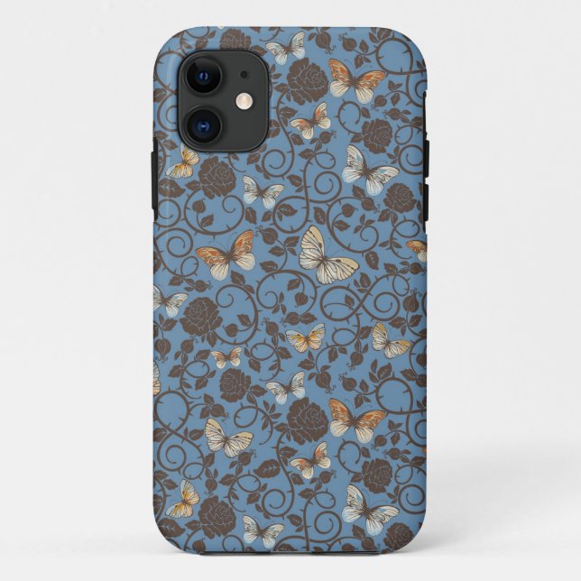 pattern with roses and butterfly Case-Mate iPhone case (Back)