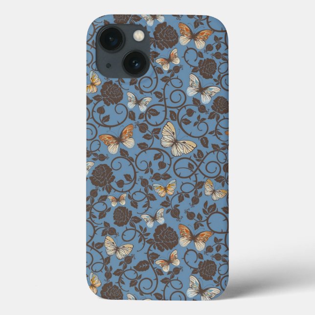 pattern with roses and butterfly Case-Mate iPhone case (Back)