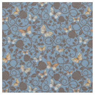pattern with roses and butterfly fabric