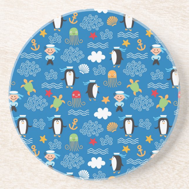 pattern with sea theme coaster (Front)