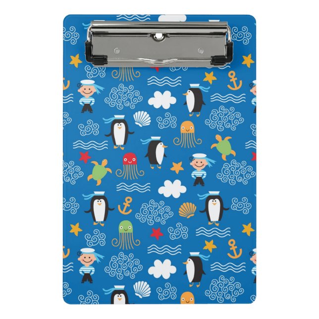 pattern with sea theme mini clipboard (Front)